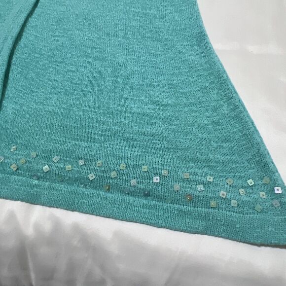NWT Maggie Barnes Cardigan Duster Sweater Top Plus Size 2X 22/24 Sea Green Aqua - Picture 7 of 15